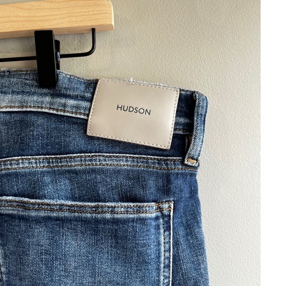 Hudson Jeans Mens 38 Distressed Blue Denim Slim Fit Ripped Knee Casual Pants - Picture 4 of 10